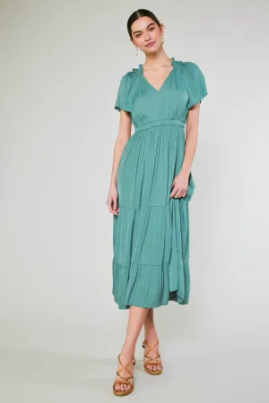 Ruffled Collar Maxi Dress