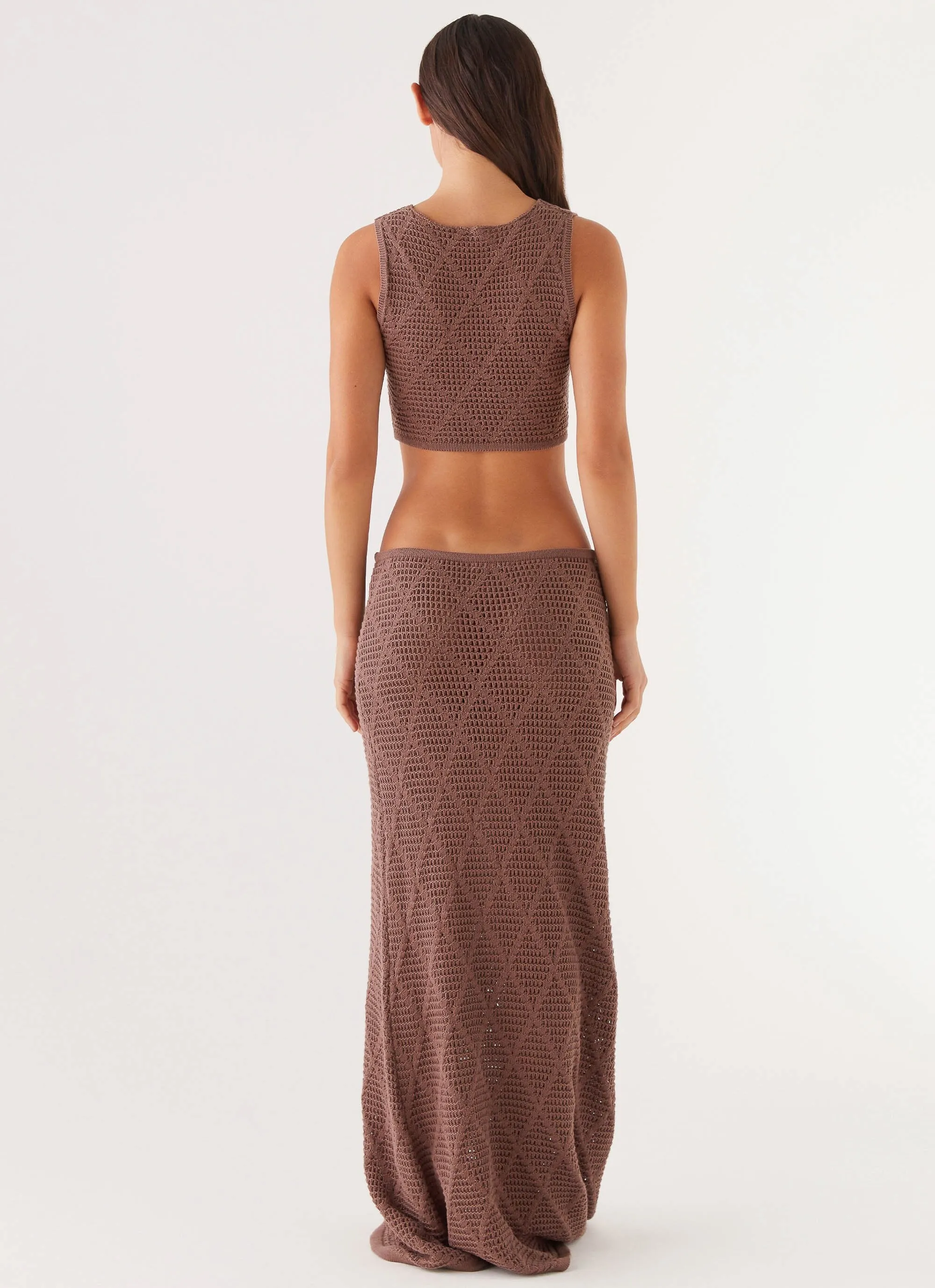 Santonio Crochet Crop Top - Chocolate