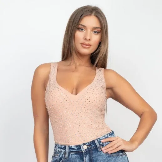 Scoop V Neck Stone Bodysuit