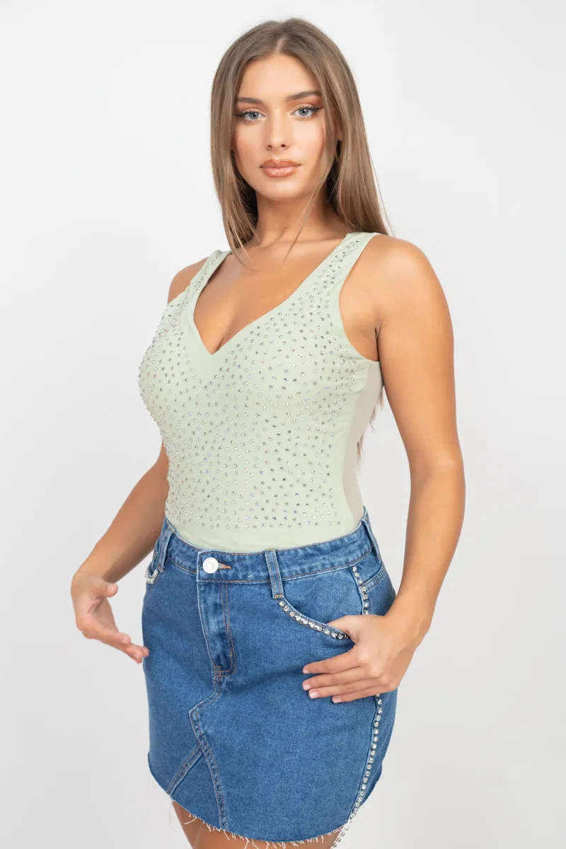 Scoop V Neck Stone Bodysuit