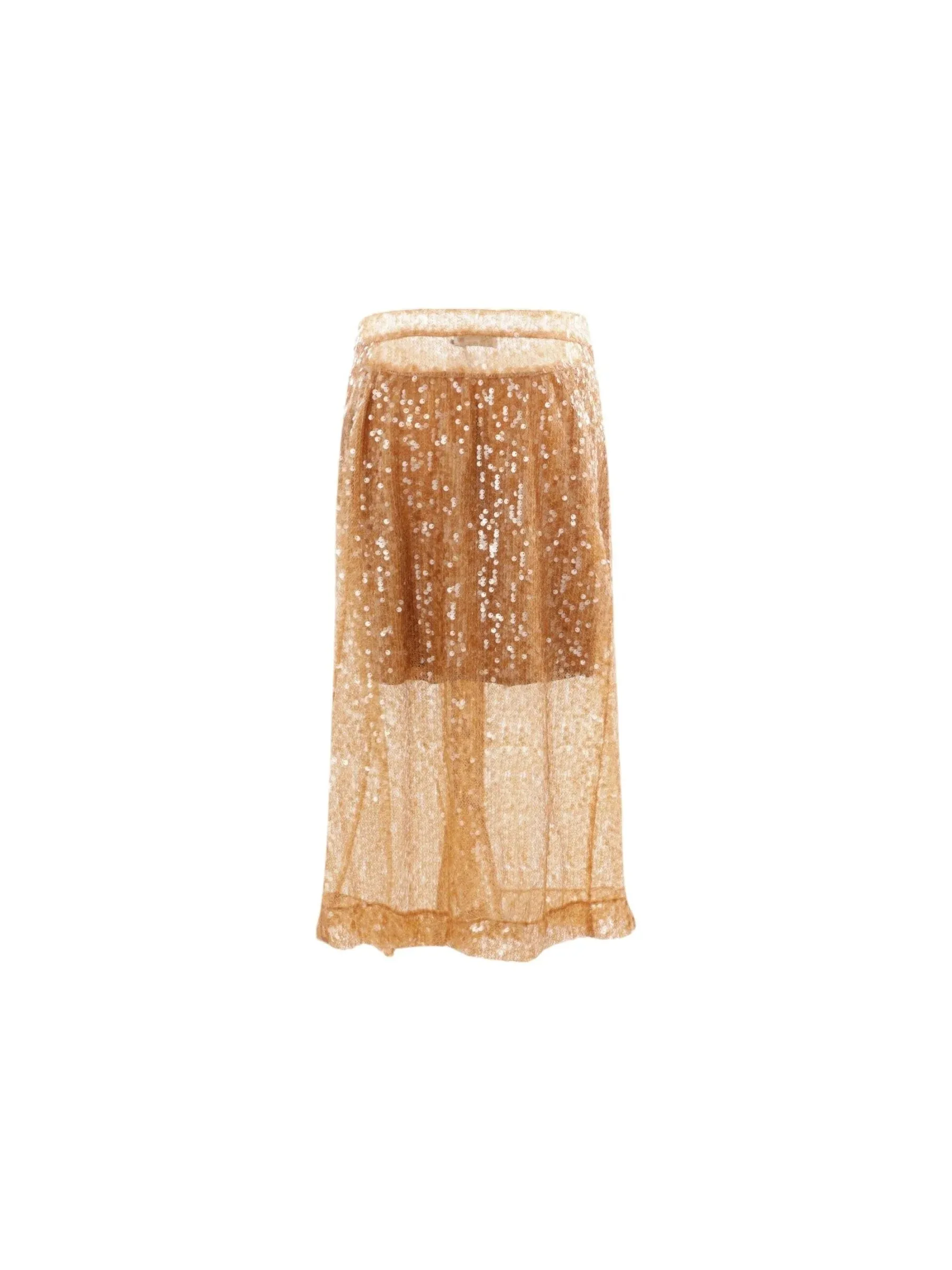 Sequinned Mesh Midi Skirt