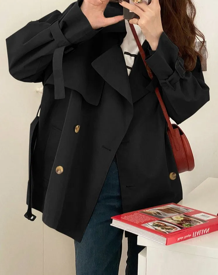 Short Double Breasted Trench Coat