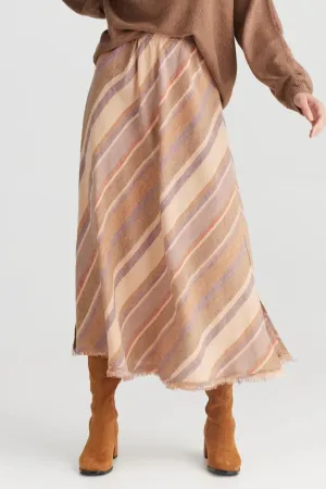 Sicily Skirt in Santal Stripe