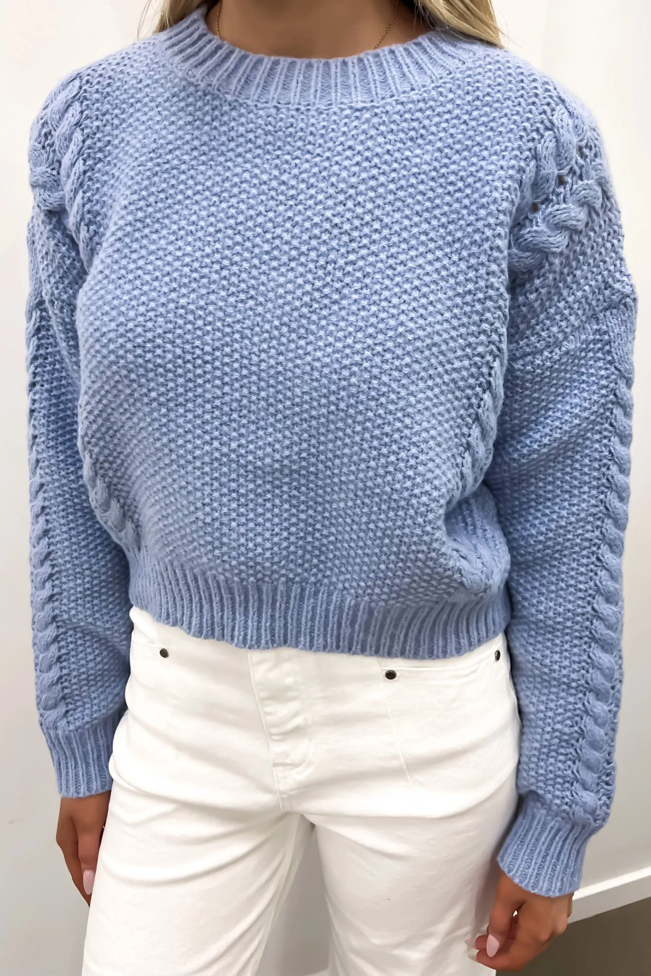 Simone Crop Knit Blue