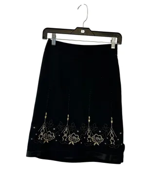 Skirt Midi By Loft In Black & Gold, Size: Xsp