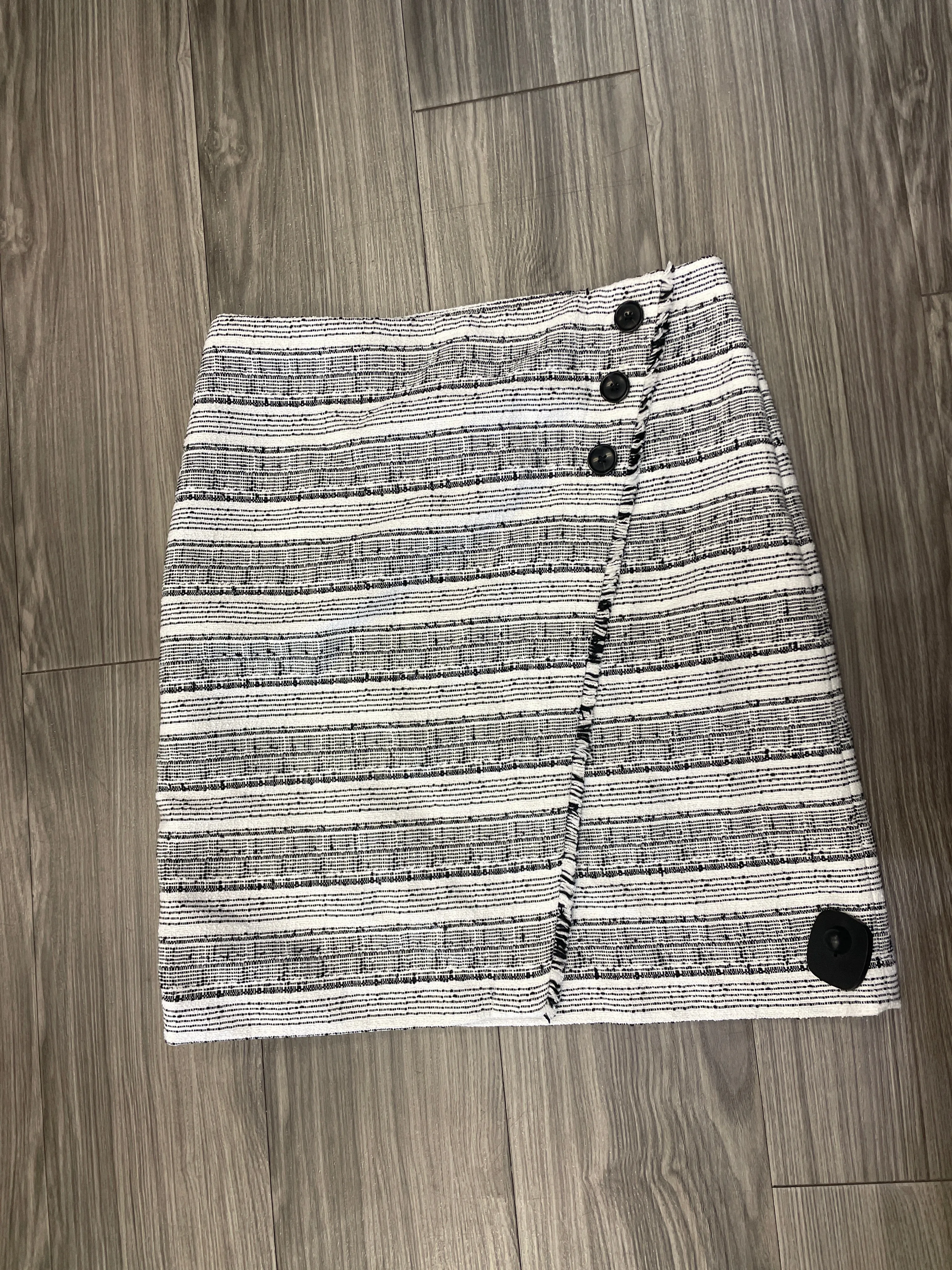 Skirt Midi By Loft In Black & White, Size: 6