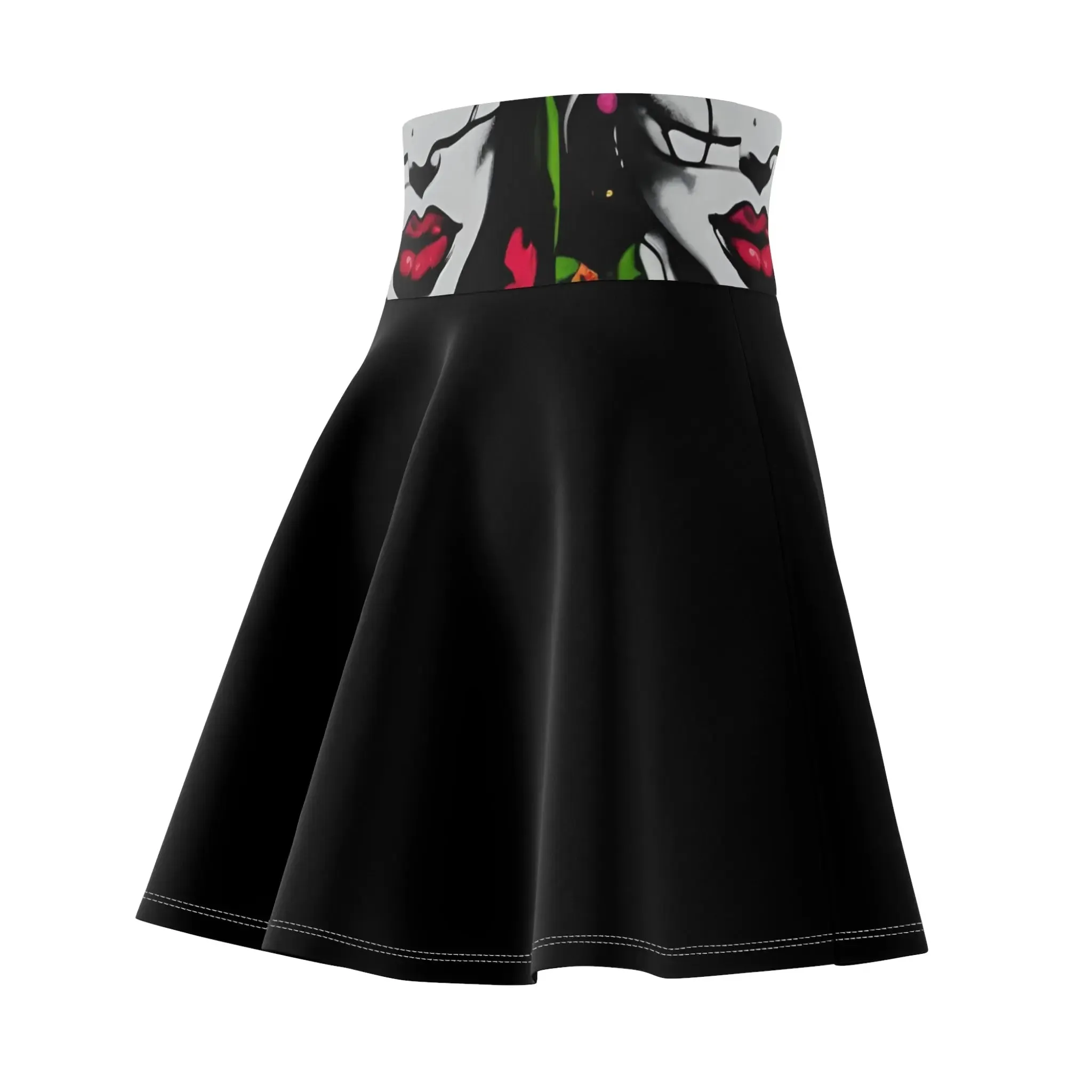 Skirt with an all-over printed waistband