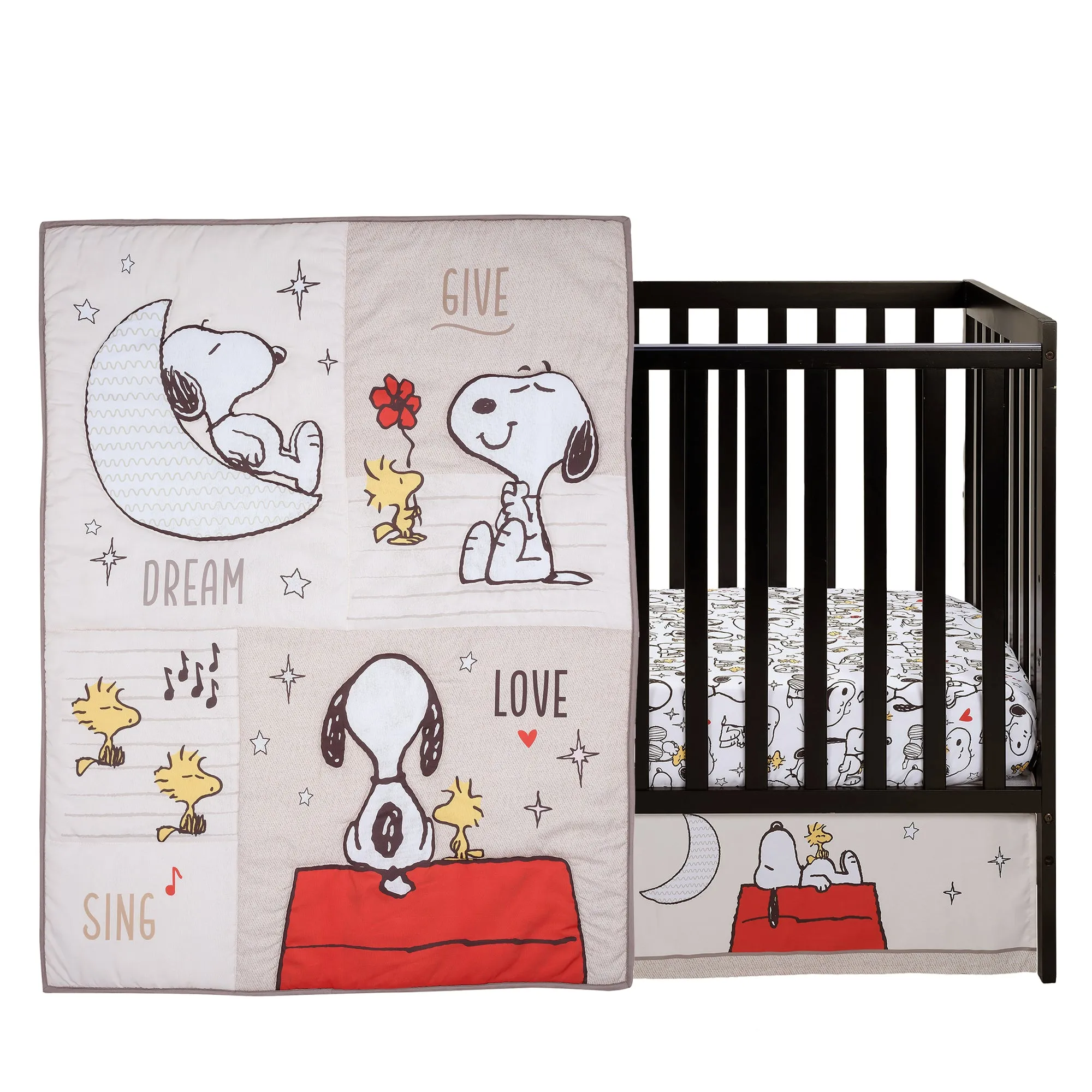 Snoopy Love 3-Piece Crib Bedding Set