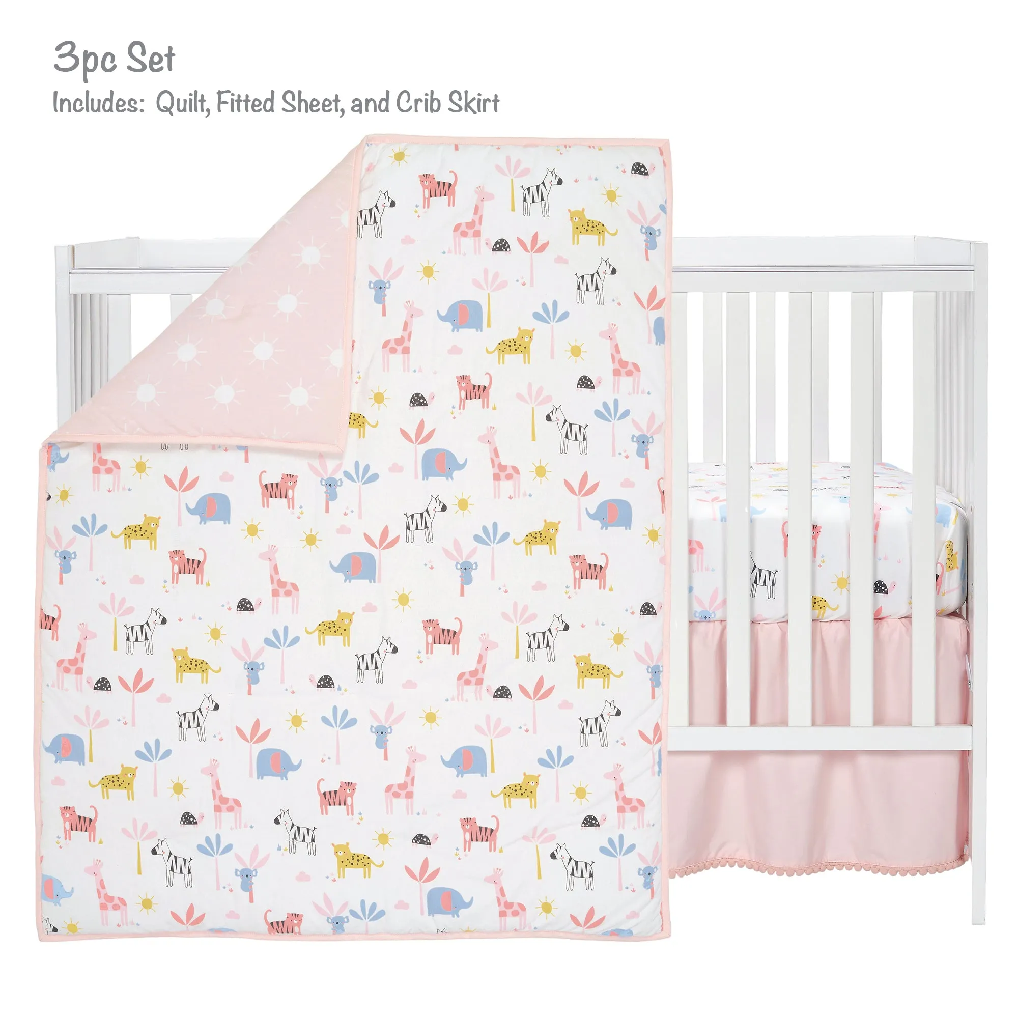 Snuggle Jungle 3-Piece Crib Bedding Set