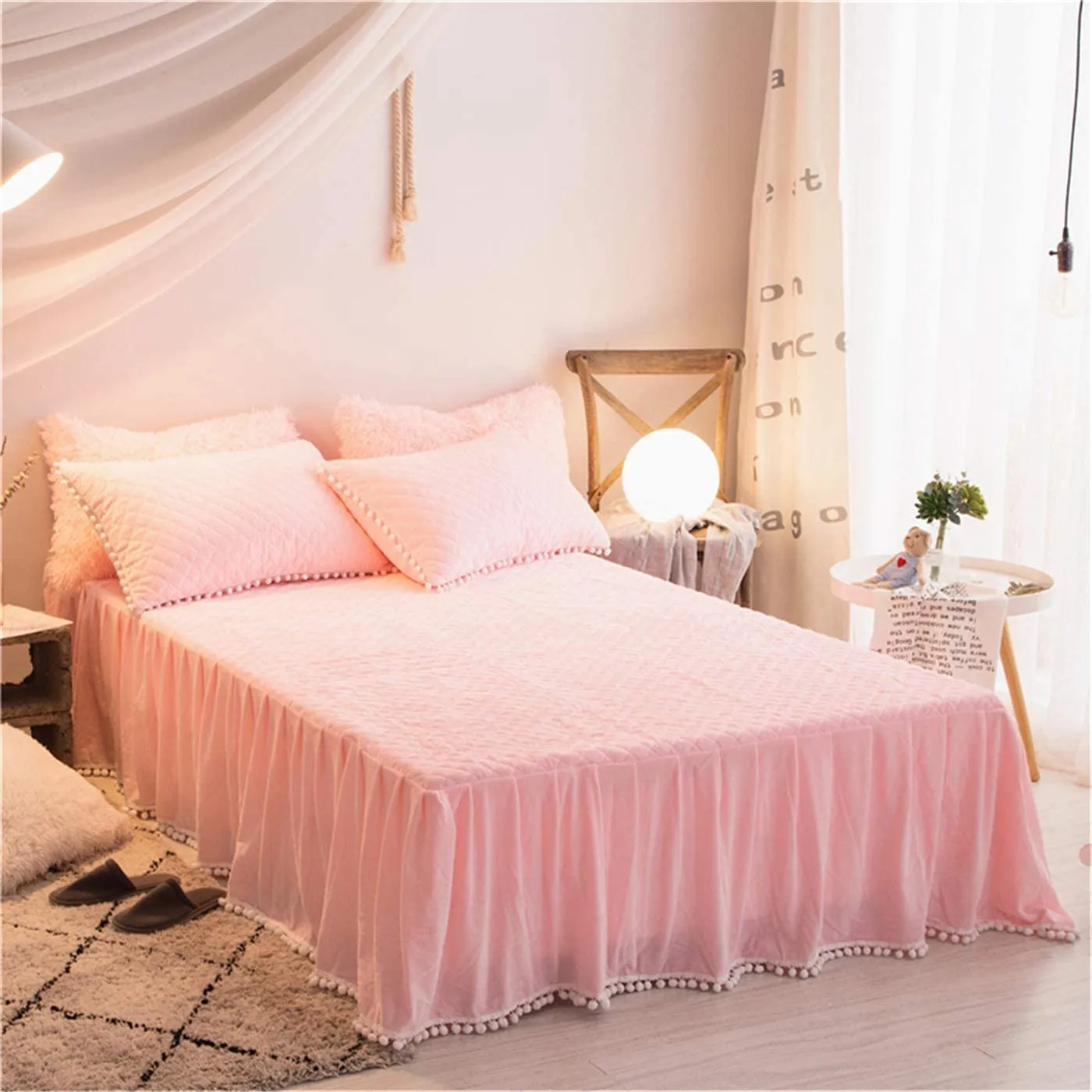 Softy Pink Bed Skirt