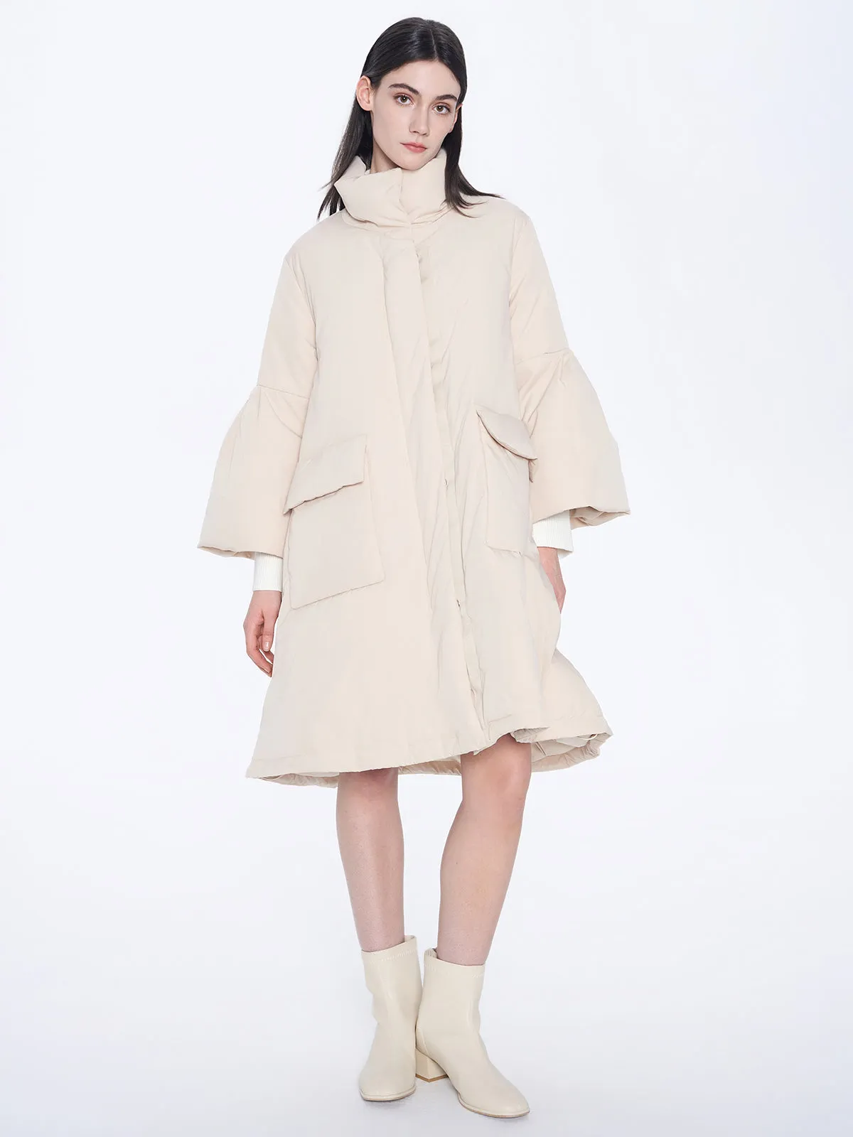 Stand Collar Oversized Down Coat