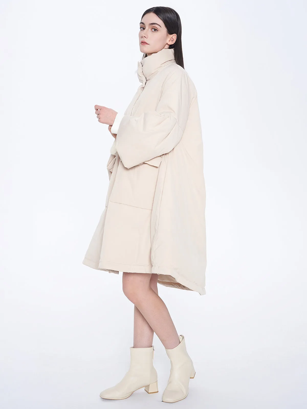 Stand Collar Oversized Down Coat