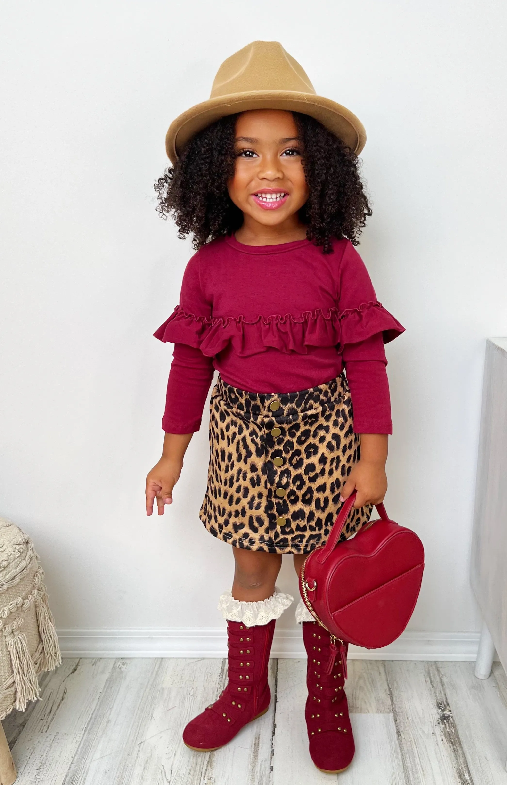 Stay Cozy Animal Print Skirt Set