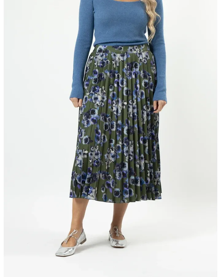 Stella and Gemma Brigette Blurred Blooms Lime Skirt