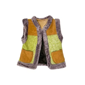 STEPPE kids' gilet S / Tan   Green