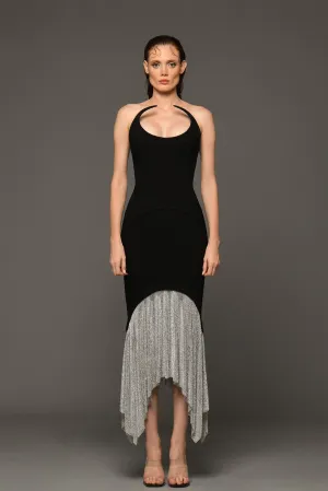 Strapless Crepe Midi Dress