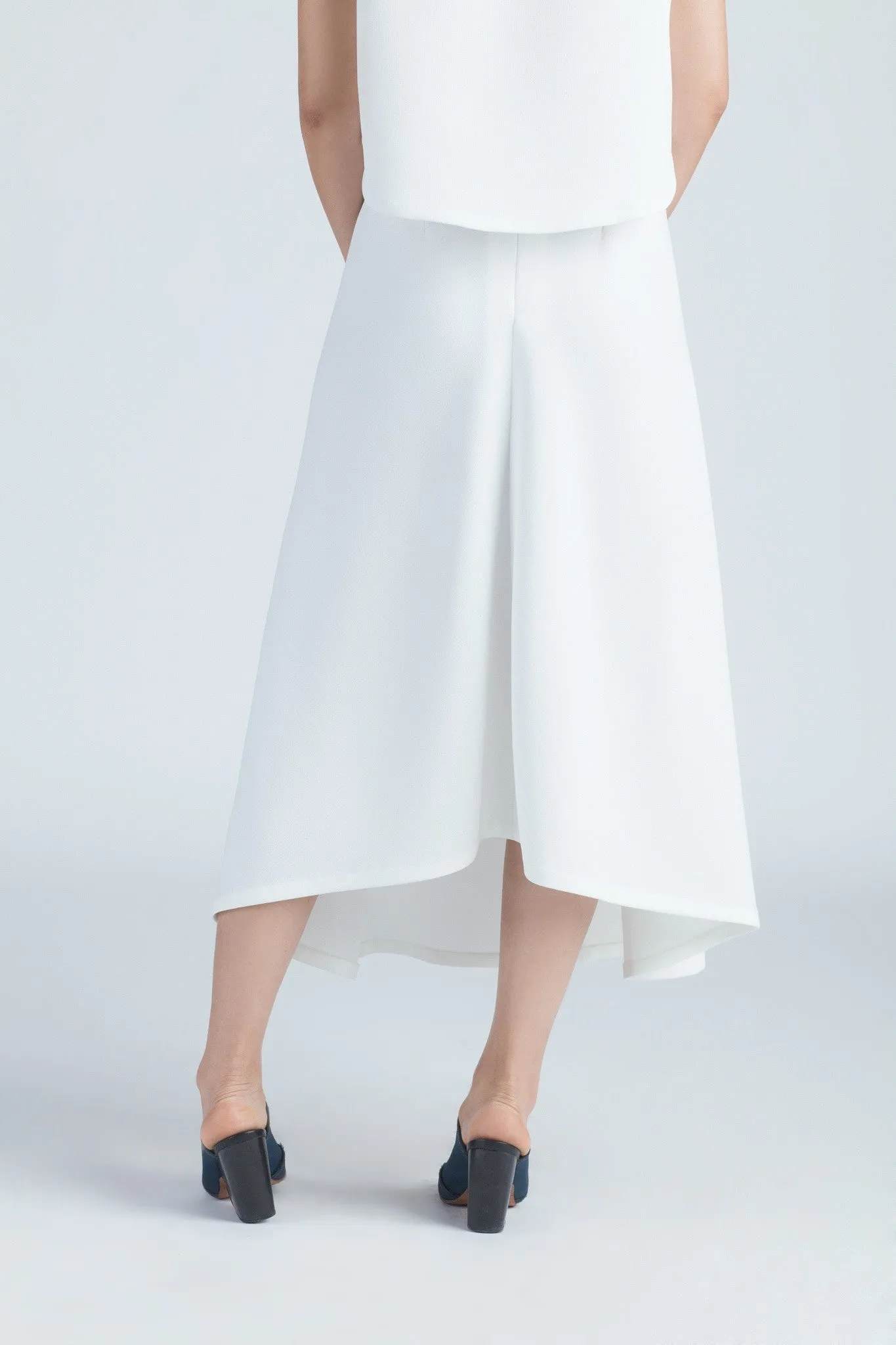 Stream Deep Pleated Midi Skirt - White