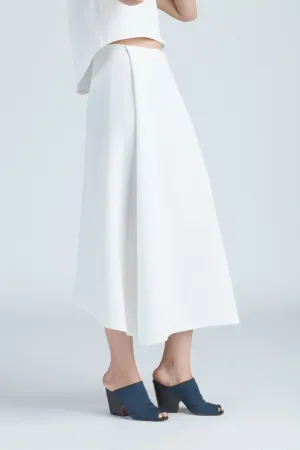 Stream Deep Pleated Midi Skirt - White