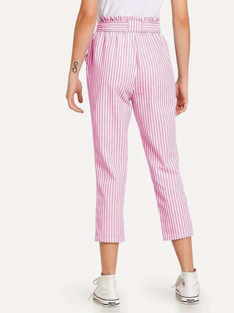 Striped Knot Front Pants