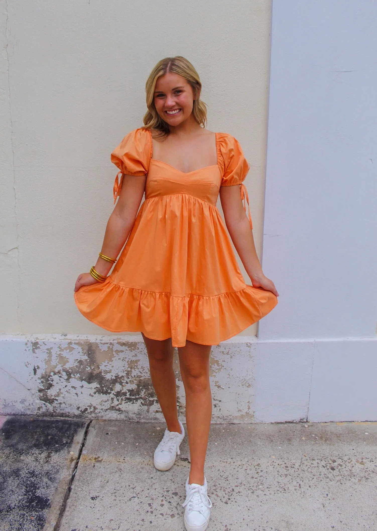 Summer Sun Babydoll Dress- Orange