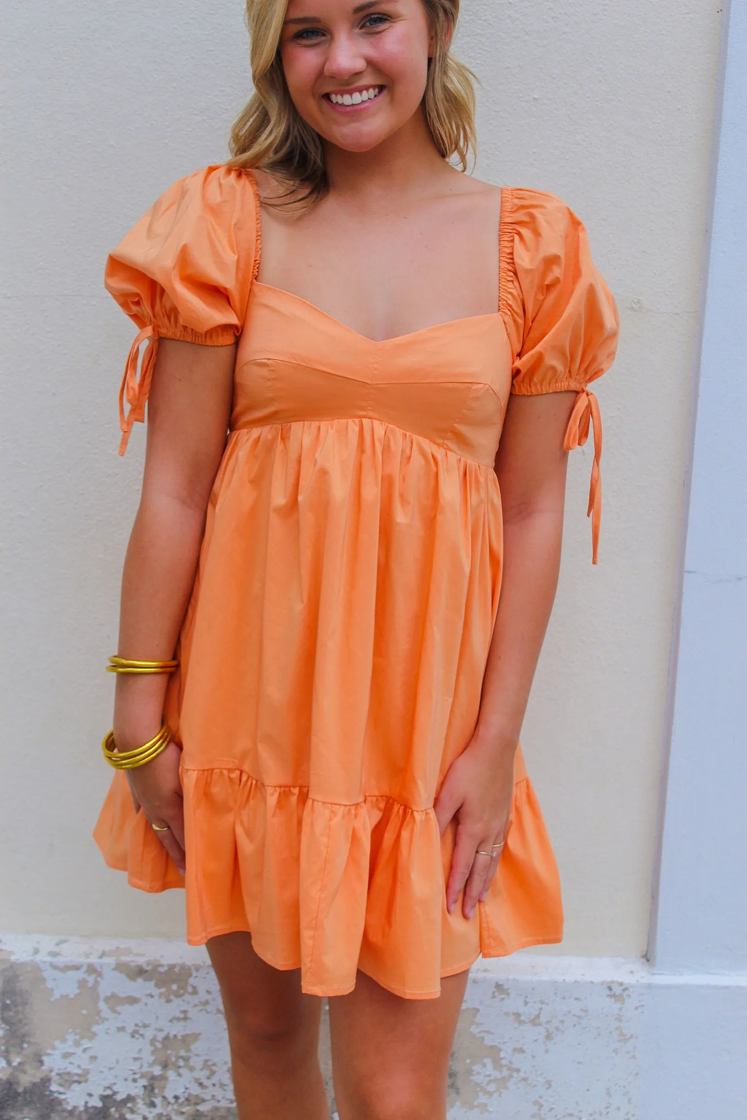 Summer Sun Babydoll Dress- Orange