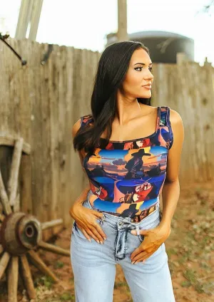 Sunset Vintage Cowgirl  Bodysuit