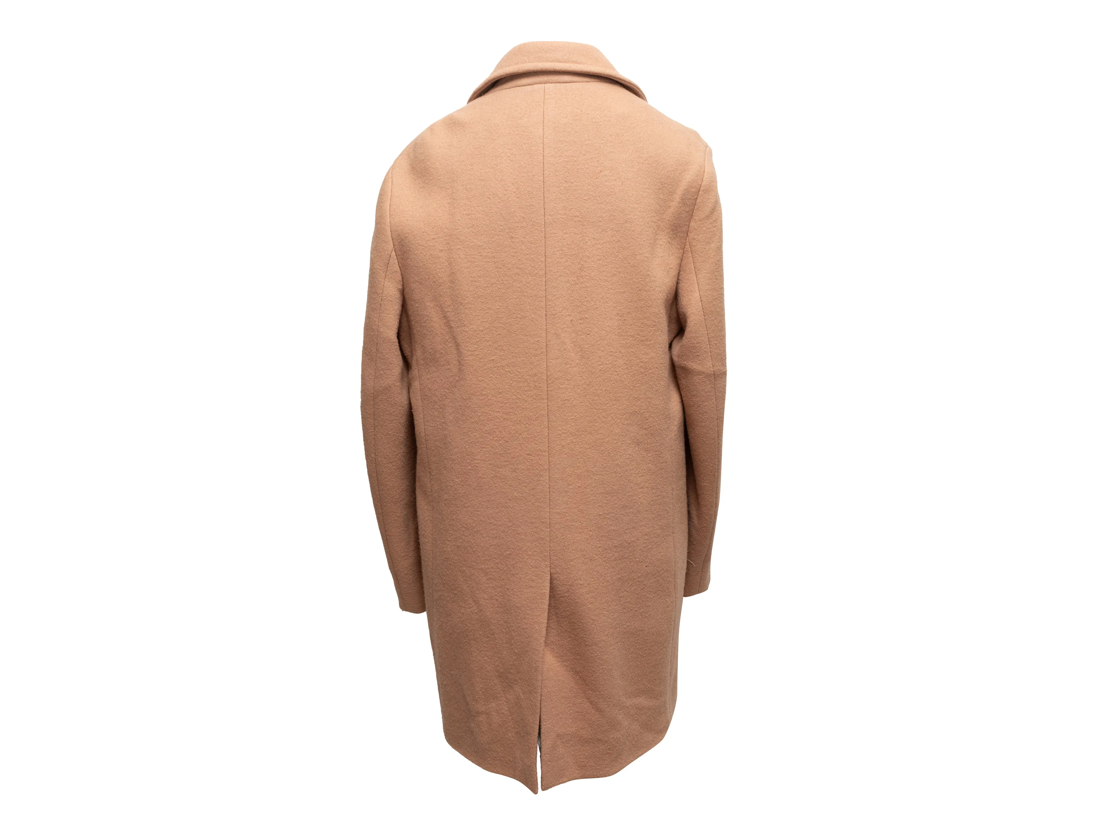 Tan Phillip Lim Wool Double-Breasted Fur-Lined Coat Size S