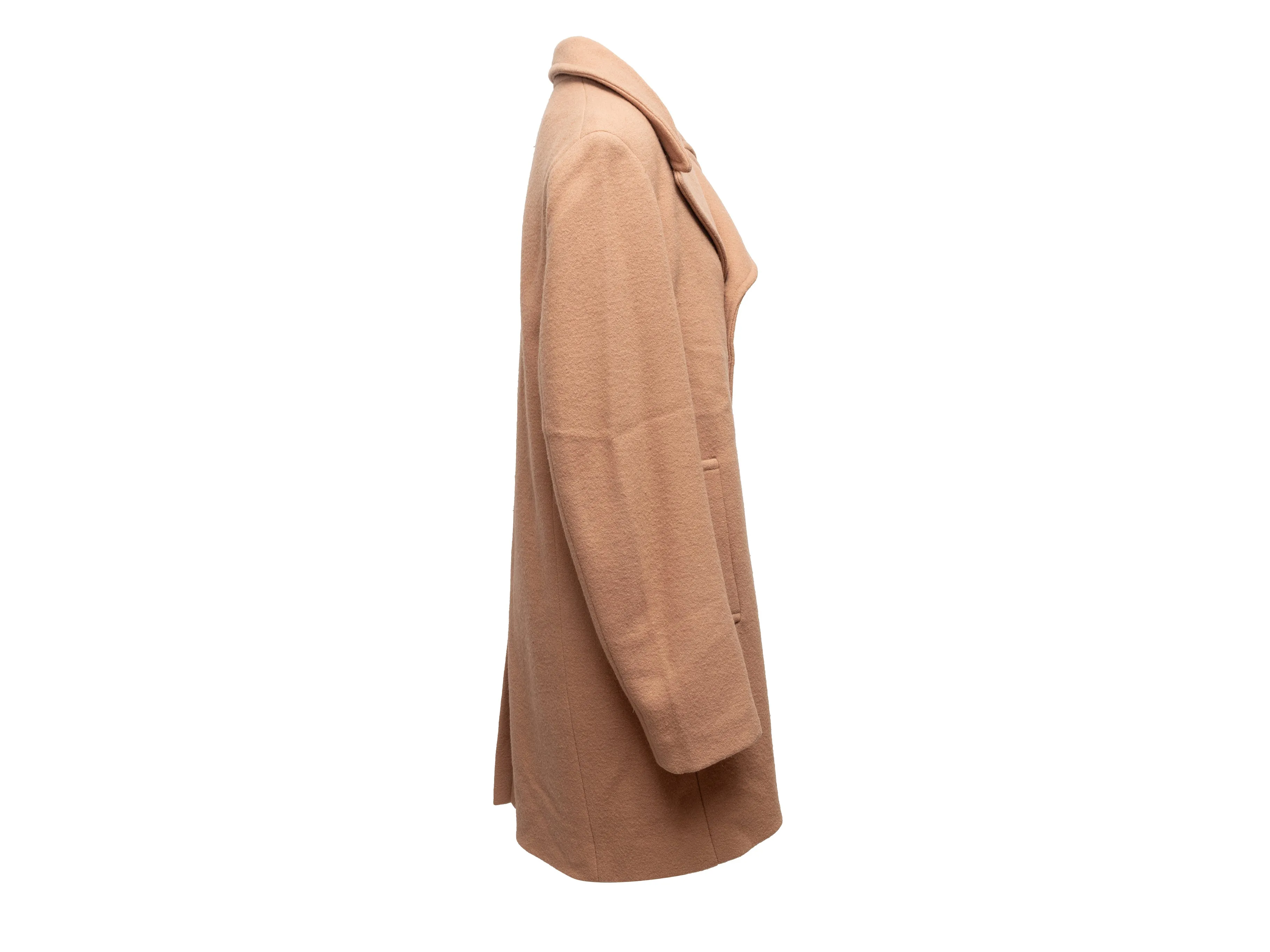 Tan Phillip Lim Wool Double-Breasted Fur-Lined Coat Size S