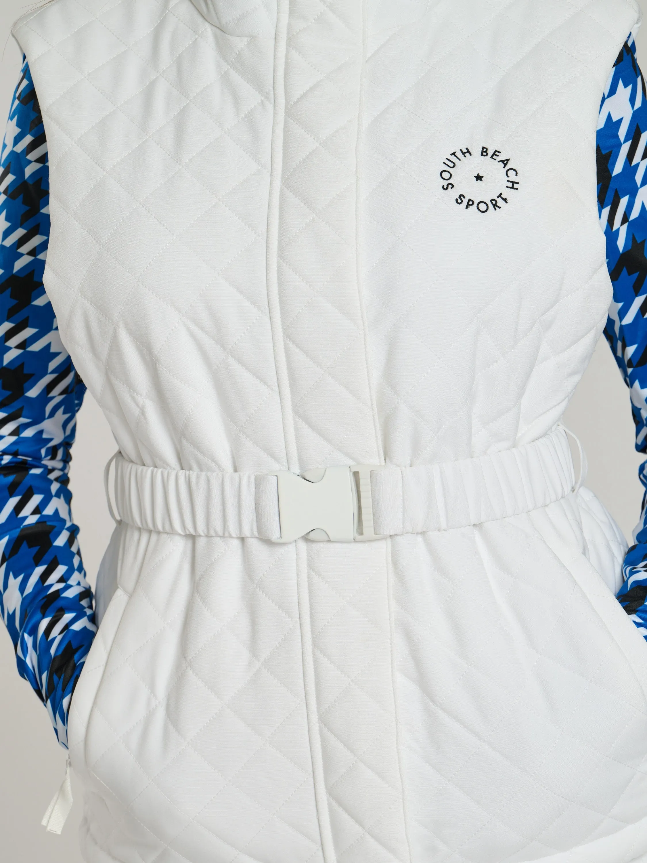 The 'Peak' padded gilet in snow white