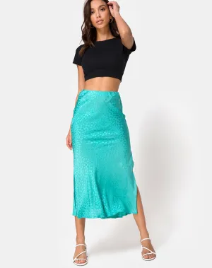 Tindra Skirt in Satin Ditsy Rose Blue