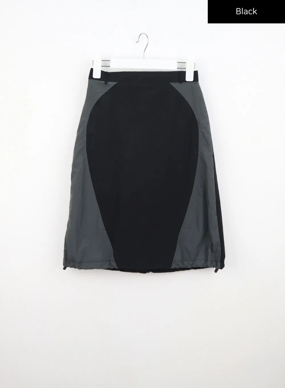 Two Color Nylon Midi Skirt CU323