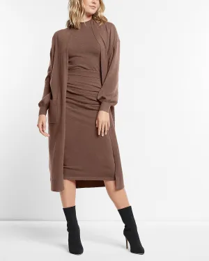 Ultra Soft Balloon Sleeve Duster Cardigan in Mocha