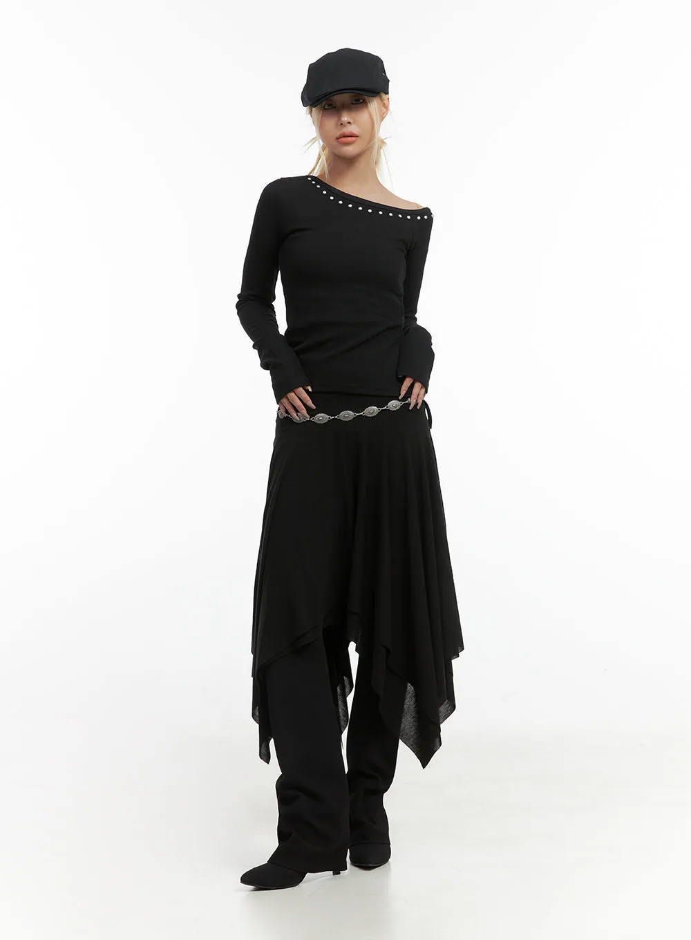 Unbalanced Chic Midi Skirt CO414