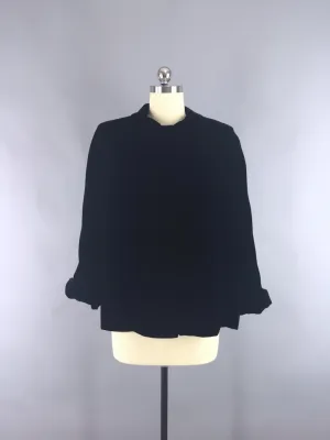 Vintage 1960s Black Velvet Evening Jacket