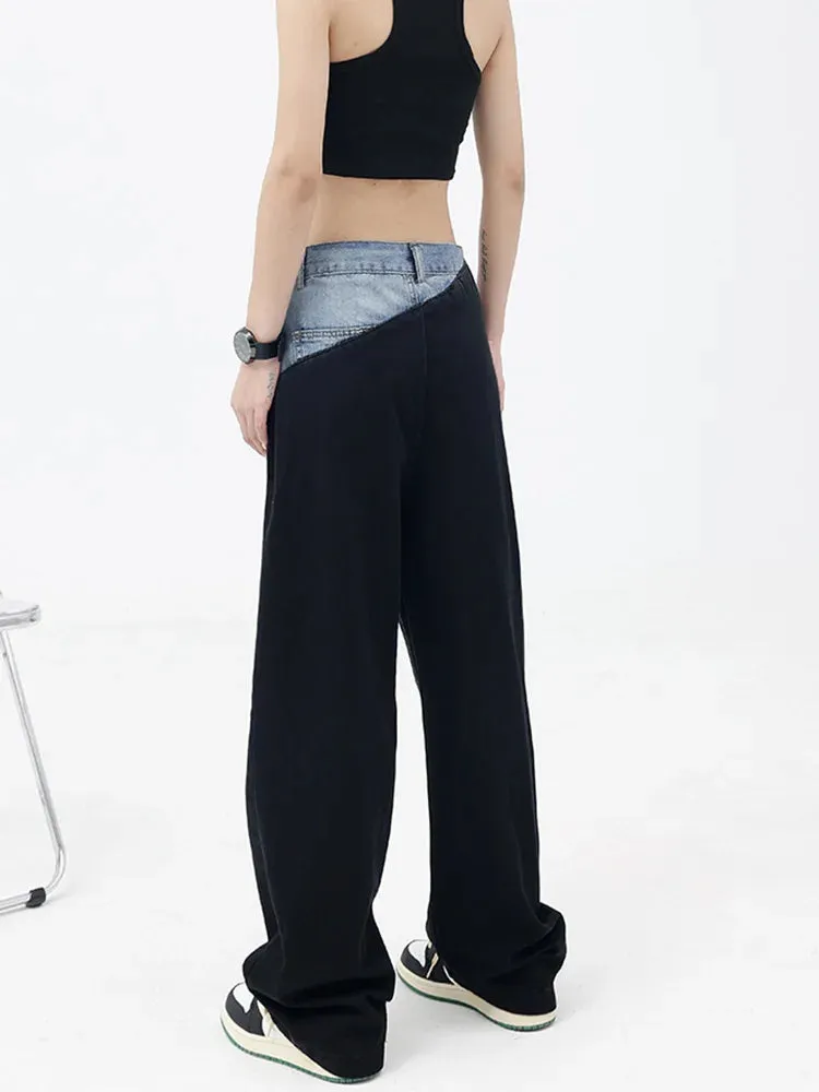 Vintage High Waist Black Wide Leg Denim Jeans