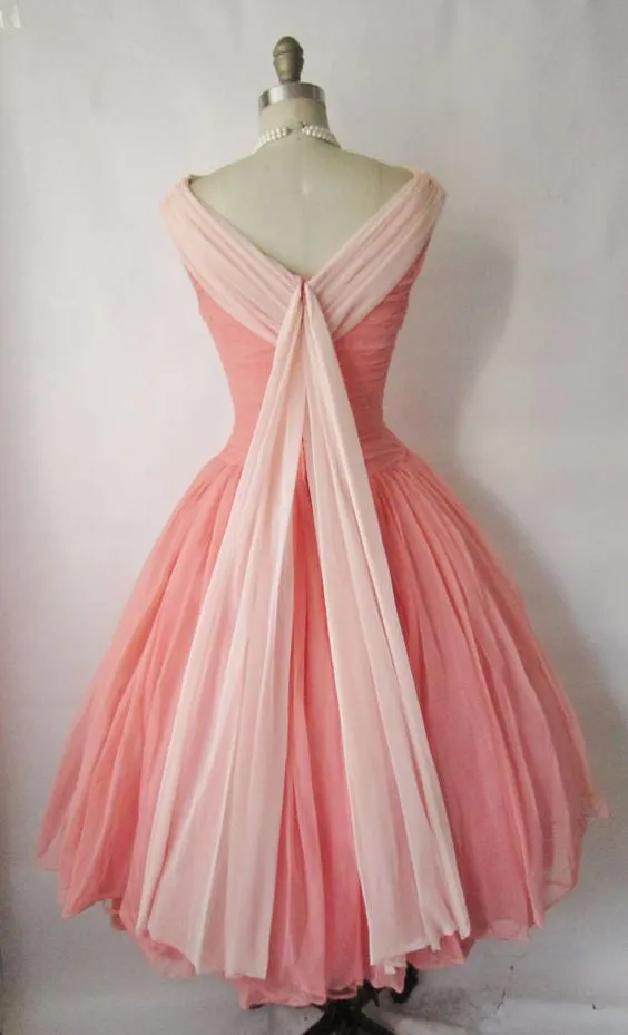 Watermelon Prom Dress 50s Prom Dress Vintage Prom Dress Ball Gown Prom Dress