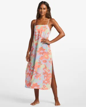 Weekend Waves Midi Dress - Peach Pie