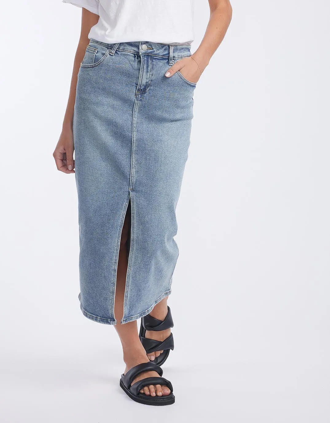 Willow Denim Skirt - Vintage Blue Denim