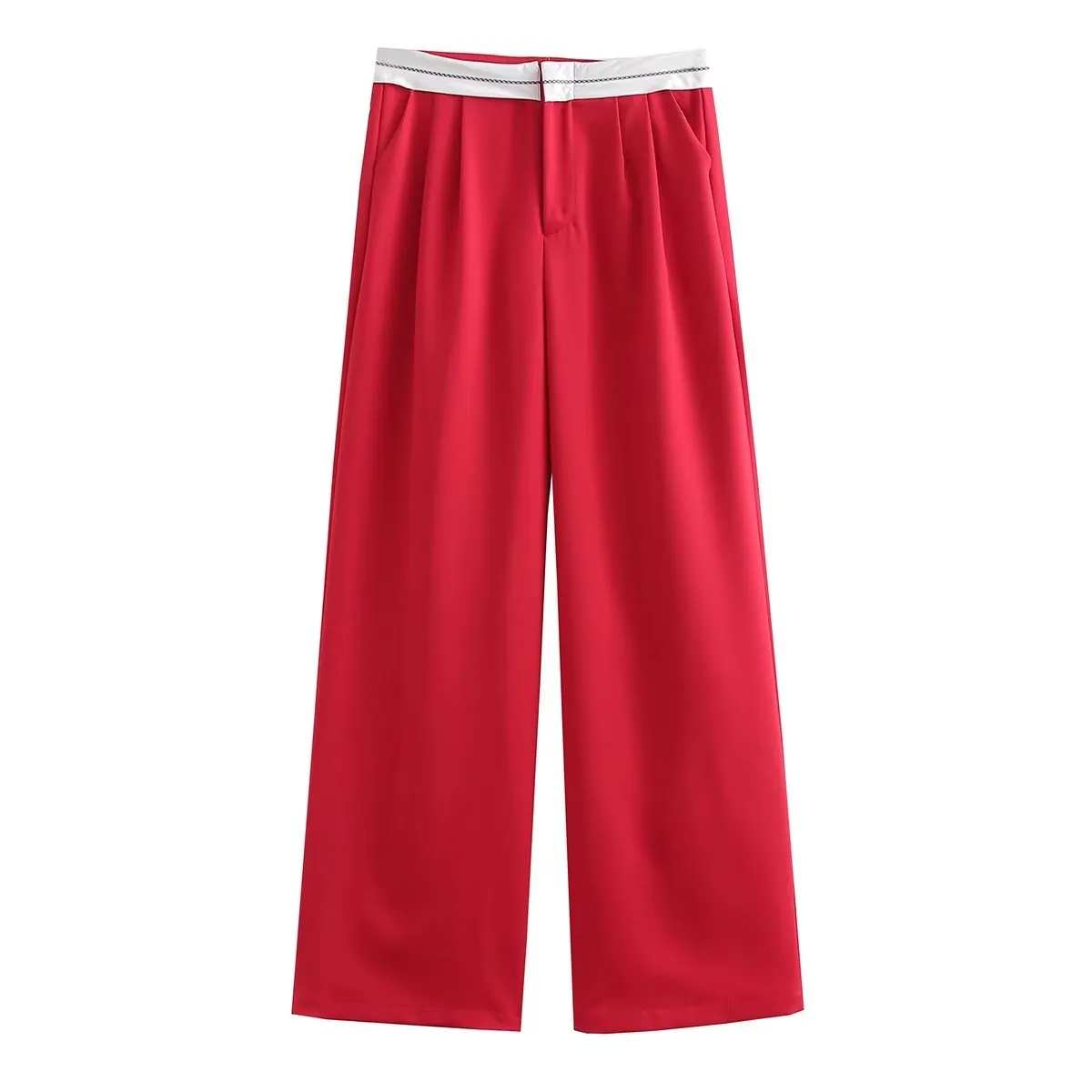 Women Straight Leg Trousers with pockets