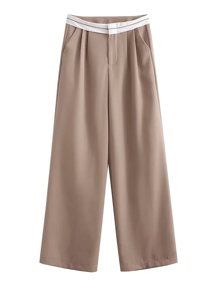 Women Straight Leg Trousers with pockets