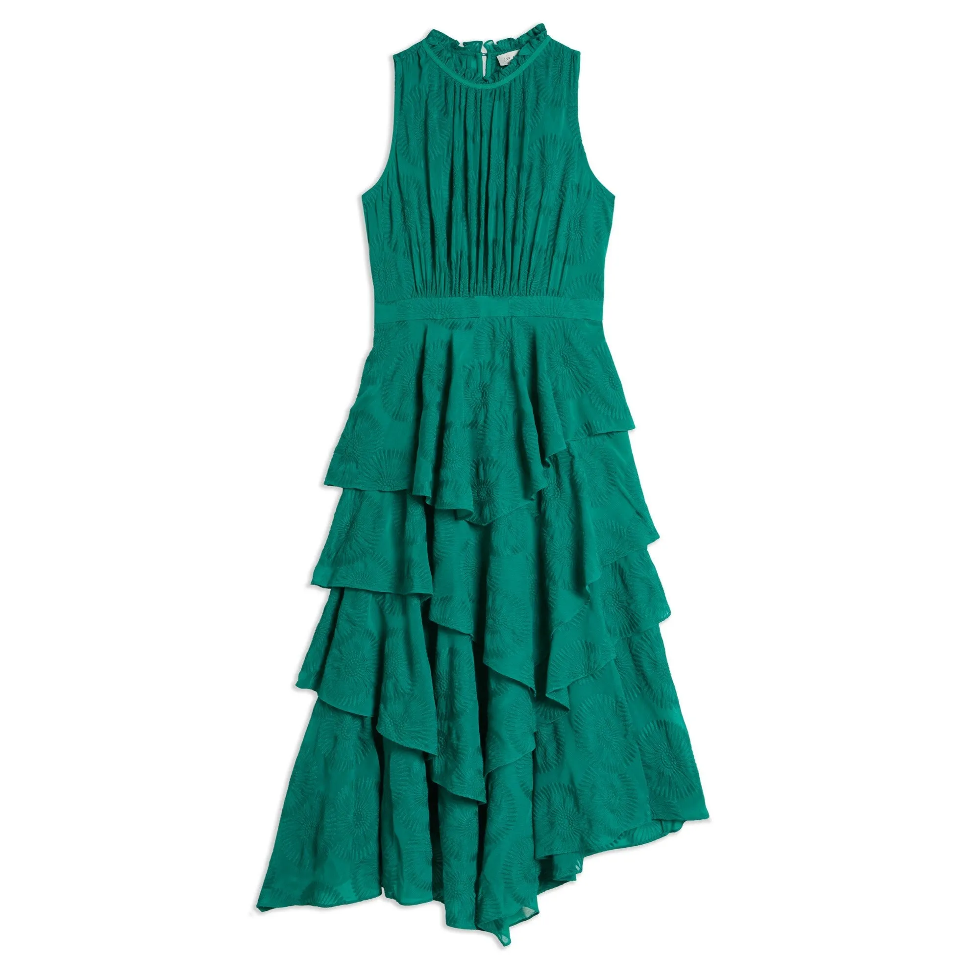 Women Wmd-Floryah-Embroidered Midi Dress With Tiered Skirt - Green