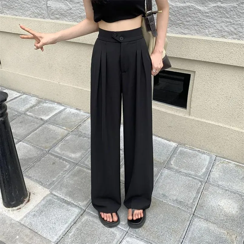 Women's Comfortable High Waist Loose Straight Wide Leg Pant