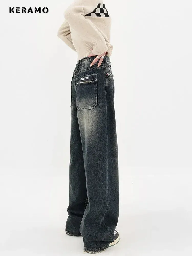 Women's High Waist Baggy Jeans Fashion Designer Pants