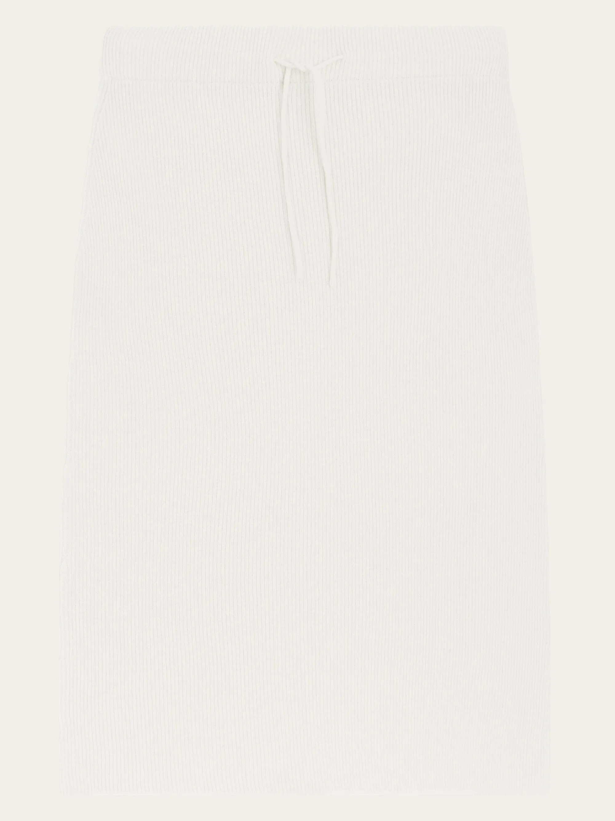 Wool midth lengt rib knit skirt - Egret