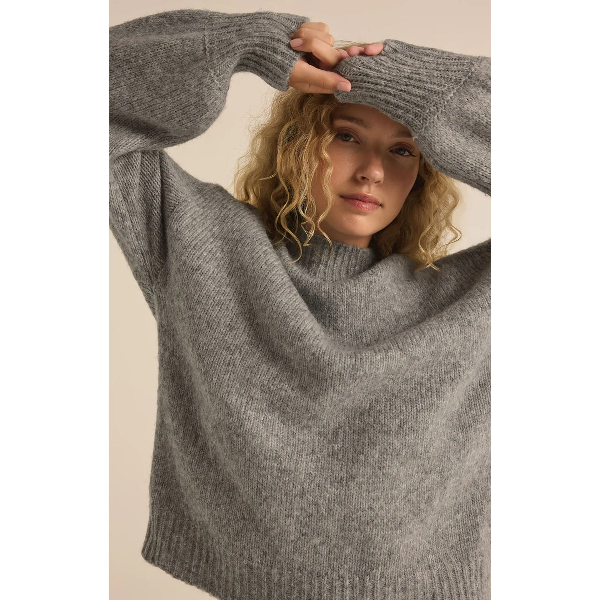 Z Supply Danica Sweater in Classic Heather Grey