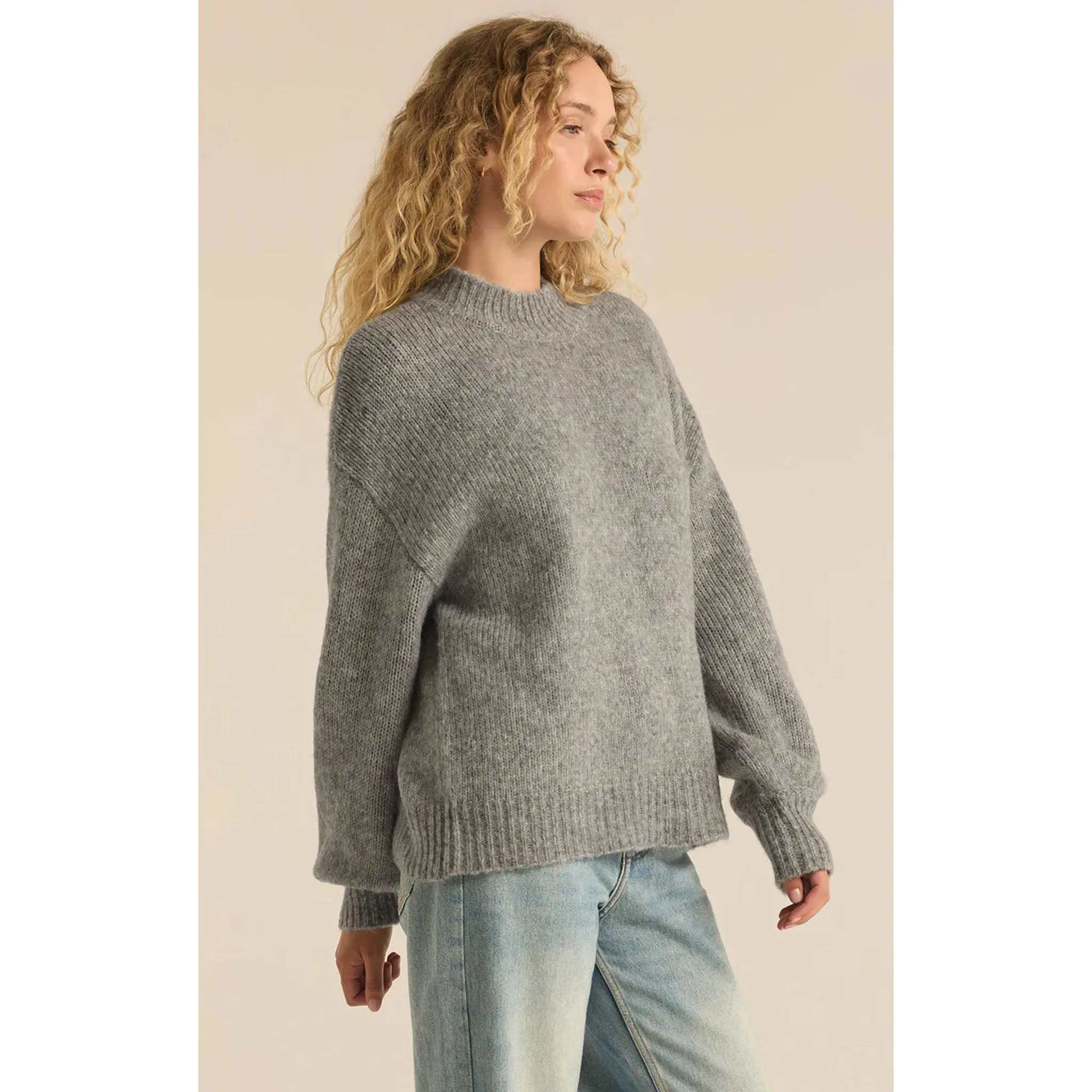 Z Supply Danica Sweater in Classic Heather Grey