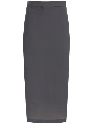 Zipper Detail Midi Skirt