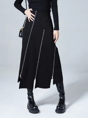 Zipper Irregular Design Half-body Skirt